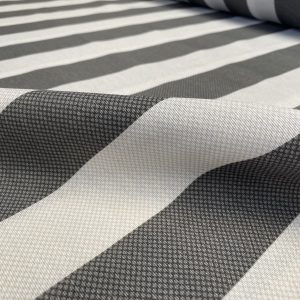 Honeycomb White STRIPES Fabric Furnishing Curtain Upholstery Dressmaking Material 55" or 140cm Wide - Grey