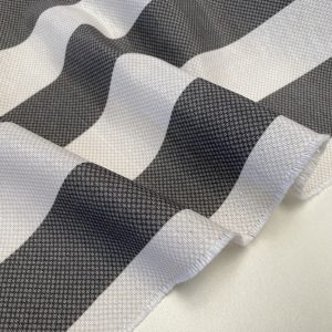 Honeycomb White STRIPES Fabric Furnishing Curtain Upholstery Dressmaking Material 110" or 280cm EXTRA Wide - Grey