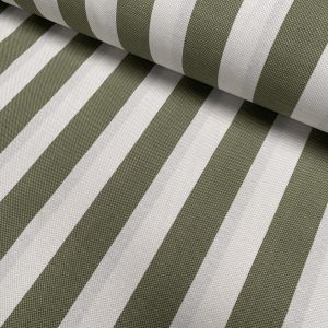 Honeycomb White STRIPES Fabric Furnishing Curtain Upholstery Dressmaking Material 110" or 280cm EXTRA Wide - Khaki Green