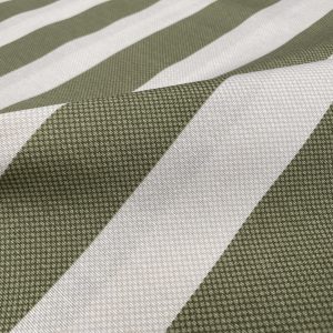 Honeycomb White STRIPES Fabric Furnishing Curtain Upholstery Dressmaking Material 55" or 140cm Wide - Khaki Green
