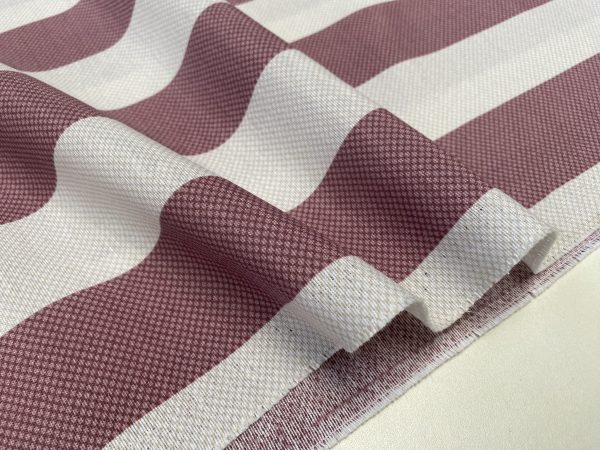 Honeycomb White STRIPES Fabric Furnishing Curtain Upholstery Dressmaking Material 110" or 280cm EXTRA Wide - Mauve Pink