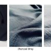 Charcoal Grey Double Gauze MUSLIN 100% Cotton Fabric Curtains Fine Cheese Baby Cloth Linen Look Event Wedding Textile - 55"/140cm Wide - Image 5