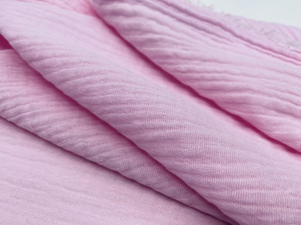 Baby Pink Double Gauze MUSLIN 100% Cotton Fabric Curtains Fine Cheese Baby Cloth Linen Look Event Wedding Textile - 55"/140cm Wide - Image 2