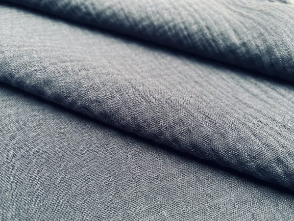 Charcoal Grey Double Gauze MUSLIN 100% Cotton Fabric Curtains Fine Cheese Baby Cloth Linen Look Event Wedding Textile - 55"/140cm Wide - Image 4