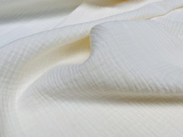 Double Gauze MUSLIN 100% Cotton Fabric Curtains Fine Cheese Baby Cloth Linen Look Event Wedding Textile - 55"/140cm Wide - Image 23