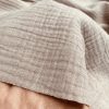Dark Beige Double Gauze MUSLIN 100% Cotton Fabric Curtains Fine Cheese Baby Cloth Linen Look Event Wedding Textile - 55"/140cm Wide - Image 3