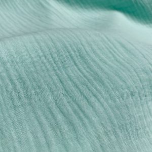 Mint Green Double Gauze MUSLIN 100% Cotton Fabric Curtains Fine Cheese Baby Cloth Linen Look Event Wedding Textile - 55"/140cm Wide