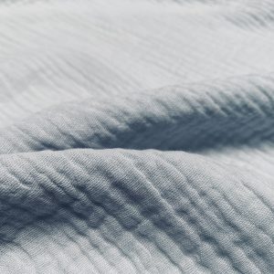 Silver Grey Double Gauze MUSLIN 100% Cotton Fabric Curtains Fine Cheese Baby Cloth Linen Look Event Wedding Textile - 55"/140cm Wide