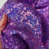 3mm Mini Sequins Fabric Material Stretch Mesh- 130cm or 51" wide - Sparkling Paillettes - Iridescent Lilac - Image 2