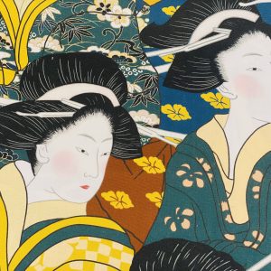 Geisha Faces Print Fabric Oriental Maiko Japanese Chinese Home Decor Curtains Upholstery Dress Material  - 140cm or 55" Wide
