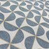 Pinwheel Art Deco Geometric Windmill Fan Fabric - Curtain Upholstery Home Decor - 55" or 140cm Wide - Dusty Blue-Grey