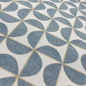 Pinwheel Art Deco Geometric Windmill Fan Fabric - Curtain Upholstery Home Decor - 55" or 140cm Wide - Dusty Blue-Grey