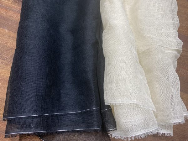 10m- Black Mull Muslin 100% Cotton Fabric Voile Curtains Fine Cheesecloth Linen Look Wedding Table Runner - 140cm wide - Image 5