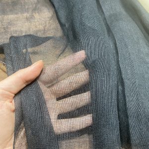 50m- Black Mull Muslin 100% Cotton Fabric Voile Curtains Fine Cheesecloth Linen Look Wedding Table Runner - 140cm wide