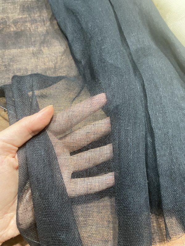 10m- Black Mull Muslin 100% Cotton Fabric Voile Curtains Fine Cheesecloth Linen Look Wedding Table Runner - 140cm wide - Image 4