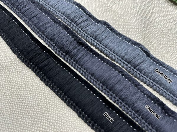 Cotton Brush Fringe - 30mm Wide Tassels Textile Cut Pillow Trimming Piping Cushion Trim Curtains Home Decor - ANY LENGTH - Charcoal #25 - Image 2