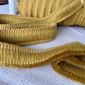 Cotton Brush Fringe - 30mm Wide Tassels Textile Cut Pillow Trimming Piping Cushion Trim Curtains Home Decor - ANY LENGTH - Mustard #16