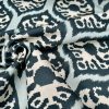 Duck Blue Ikat Floral Fan Damask Flower Fabric Geometric Paisley Cotton Material Curtain Upholstery Home Decor - 113"/288cm EXTRA Wide - Image 4
