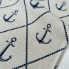 Anchor Hope Nautical Fabric Linen Look Marine Print - Curtain Upholstery Material - 140cm or 55" Wide Canvas - Image 7