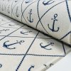 Anchor Hope Nautical Fabric Linen Look Marine Print - Curtain Upholstery Material - 140cm or 55" Wide Canvas - Image 4