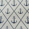 Anchor Hope Nautical Fabric Linen Look Marine Print - Curtain Upholstery Material - 140cm or 55" Wide Canvas - Image 3