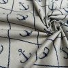 Anchor Hope Nautical Fabric Linen Look Marine Print - Curtain Upholstery Material - 140cm or 55" Wide Canvas - Image 2