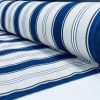 Classic Nautical Stripes Fabric Linen Look Marine Print - Curtain Upholstery Material - 140cm or 55" Wide - Blue and Cream, White Stripe - Image 4
