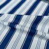 Classic Nautical Stripes Fabric Linen Look Marine Print - Curtain Upholstery Material - 140cm or 55" Wide - Blue and Cream, White Stripe