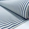 Nautical Candy Stripes Fabric Linen Look Marine Print - Curtain Upholstery Material - 140cm or 55" Wide - Blue and Cream, White Stripe - Image 6