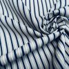 Nautical Candy Stripes Fabric Linen Look Marine Print - Curtain Upholstery Material - 140cm or 55" Wide - Blue and Cream, White Stripe - Image 2