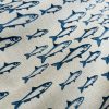 Sardine Fish Fabric Linen Look Marine Print - Curtain Upholstery Material - 140cm or 55" Wide Canvas - Image 3