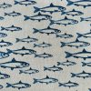 Sardine Fish Fabric Linen Look Marine Print - Curtain Upholstery Material - 140cm or 55" Wide Canvas - Image 2