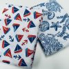 Small Sailboats Nautical Fabric for Home Decor Curtains Upholstery Dresses Marine Anchor Yacht Material - 280cm or 110" Wide - Blue & Red - Image 6