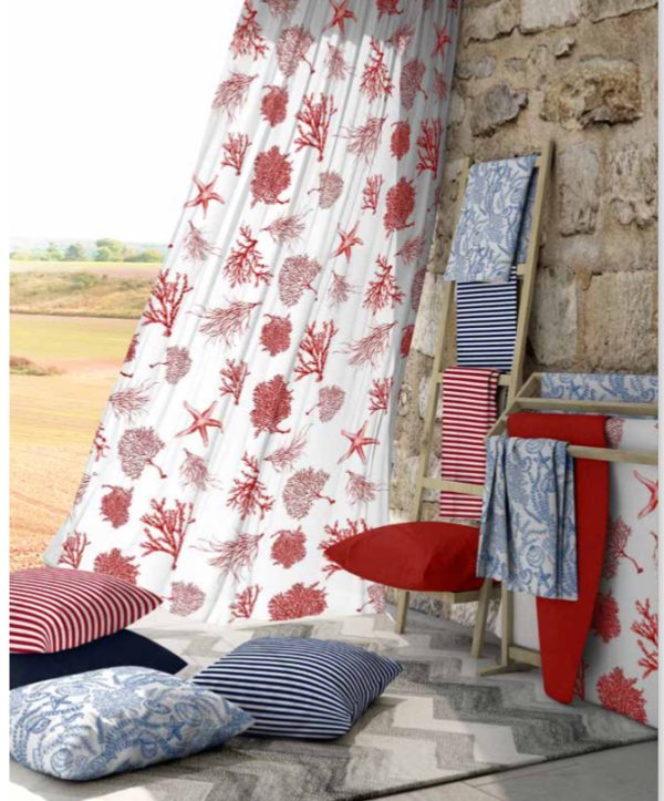 Red Starfish Nautical Teflon Coated Fabric Coral Reef Home Decor Upholstery Marine Material - 140cm or 55" Wide - Image 10