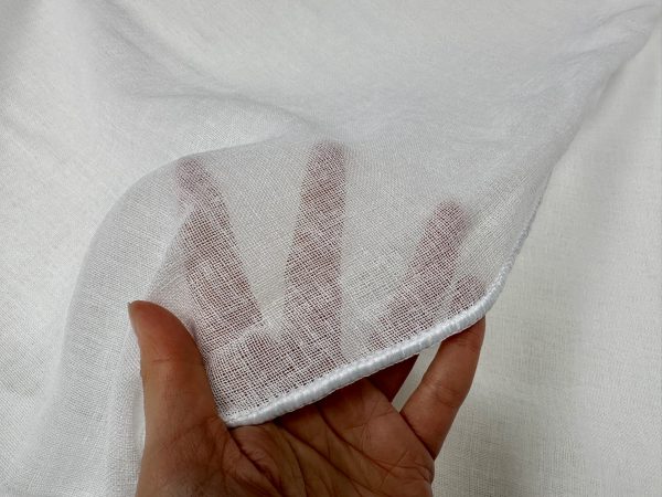 Linen Look White Sheer Fabric - Soft Linen Feel Material for Home Decor, Curtains, Clothes - 125"/ 320cm Extra Wide - Image 2