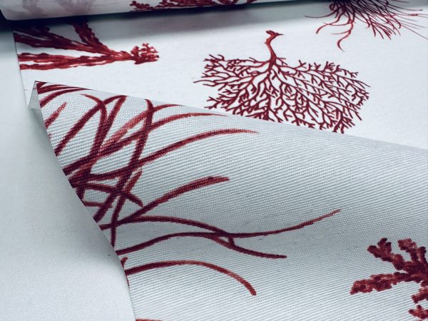 Red Starfish Nautical Teflon Coated Fabric Coral Reef Home Decor Upholstery Marine Material - 140cm or 55" Wide - Image 4