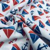 Small Sailboats Nautical Fabric for Home Decor Curtains Upholstery Dresses Marine Anchor Yacht Material - 280cm or 110" Wide - Blue & Red - Image 3
