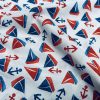 Small Sailboats Nautical Fabric for Home Decor Curtains Upholstery Dresses Marine Anchor Yacht Material - 280cm or 110" Wide - Blue & Red - Image 4