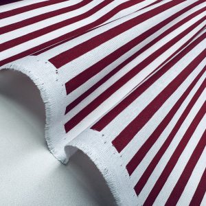Red Stripes Nautical Teflon Coated Fabric Home Decor Upholstery Marine Water Resistant Material - 140cm or 55" Wide