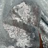 3mm Mini Sequins Fabric Material - 1 way stretch - 130cm or 51" wide - Matte Silver