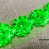 Shiny Metallic Shabby Chiffon Flower Trim Frayed Hair Rose Bridal Flowers - Sold by the YARD - Image 14