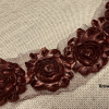 Shiny Metallic Shabby Chiffon Flower Trim Frayed Hair Rose Bridal Flowers - Sold by the YARD - Image 4