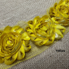 Shiny Metallic Shabby Chiffon Flower Trim Frayed Hair Rose Bridal Flowers - Sold by the YARD - Image 3