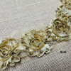 Shiny Metallic Shabby Chiffon Flower Trim Frayed Hair Rose Bridal Flowers - Sold by the YARD - Image 2