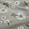 Daisy Floral Print Fabric Linen Look Home Decor Curtain Upholstery Culla Yellow Chamomile Material - 55"/140cm Wide Canvas - Image 2
