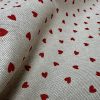 Little Red Love Hearts Fabric Linen Look Home Decor Upholstery Curtain Christmas Culla Material - 55"/140cm Wide Canvas - Image 4