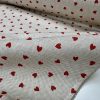 Little Red Love Hearts Fabric Linen Look Home Decor Upholstery Curtain Christmas Culla Material - 55"/140cm Wide Canvas - Image 3