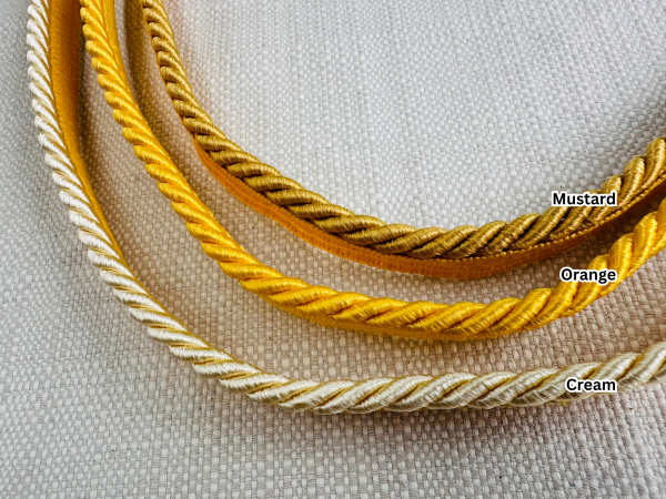 Flanged Piping Cord Twisted Rope Trim Home Decor - Pillow Cushion Curtains Edge Trimming Upholstery - 7mm Wide - ANY LENGTH - Image 9