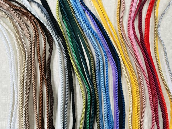 Flanged Piping Cord Twisted Rope Trim Home Decor - Pillow Cushion Curtains Edge Trimming Upholstery - 7mm Wide - ANY LENGTH