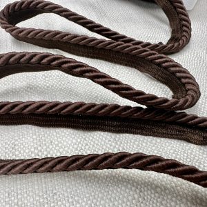 Dark Brown Flanged Piping Cord Twisted Rope Trim Home Decor – Pillow Cushion Curtains Edge Trimming Upholstery – 7mm Wide – ANY LENGTH
